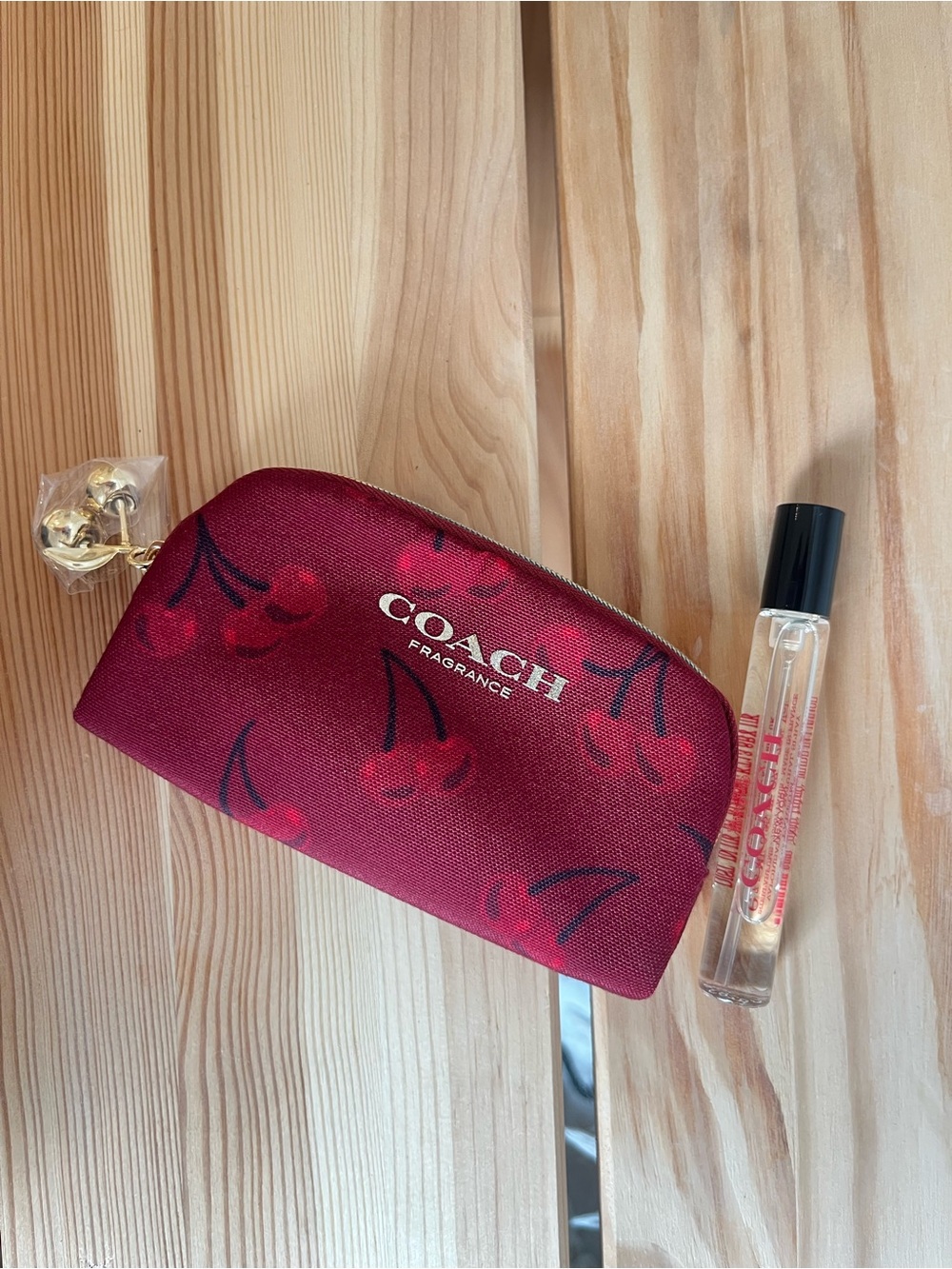 Coach Cherry Print Mini Cosmetic Pouch - Picture 3 of 3